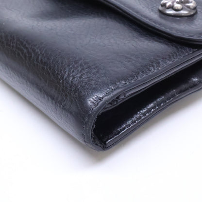 Chrome Hearts Wave BS Fleur Leather Long Wallet Black