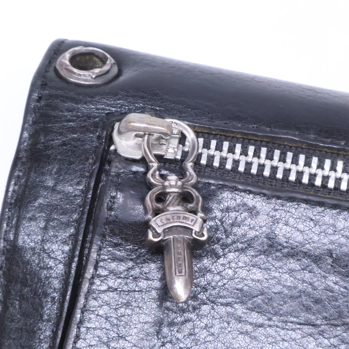 Chrome Hearts Wave BS Fleur Leather Long Wallet Black