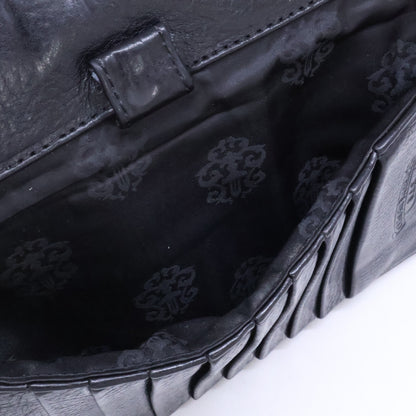 Chrome Hearts Wave BS Fleur Leather Long Wallet Black