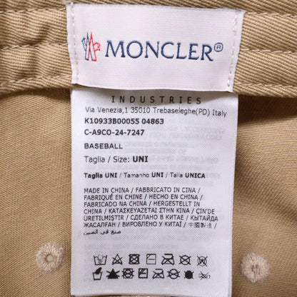 MONCLER 25SS Cotton 6-Panel Logo Patch Baseball Cap Beige