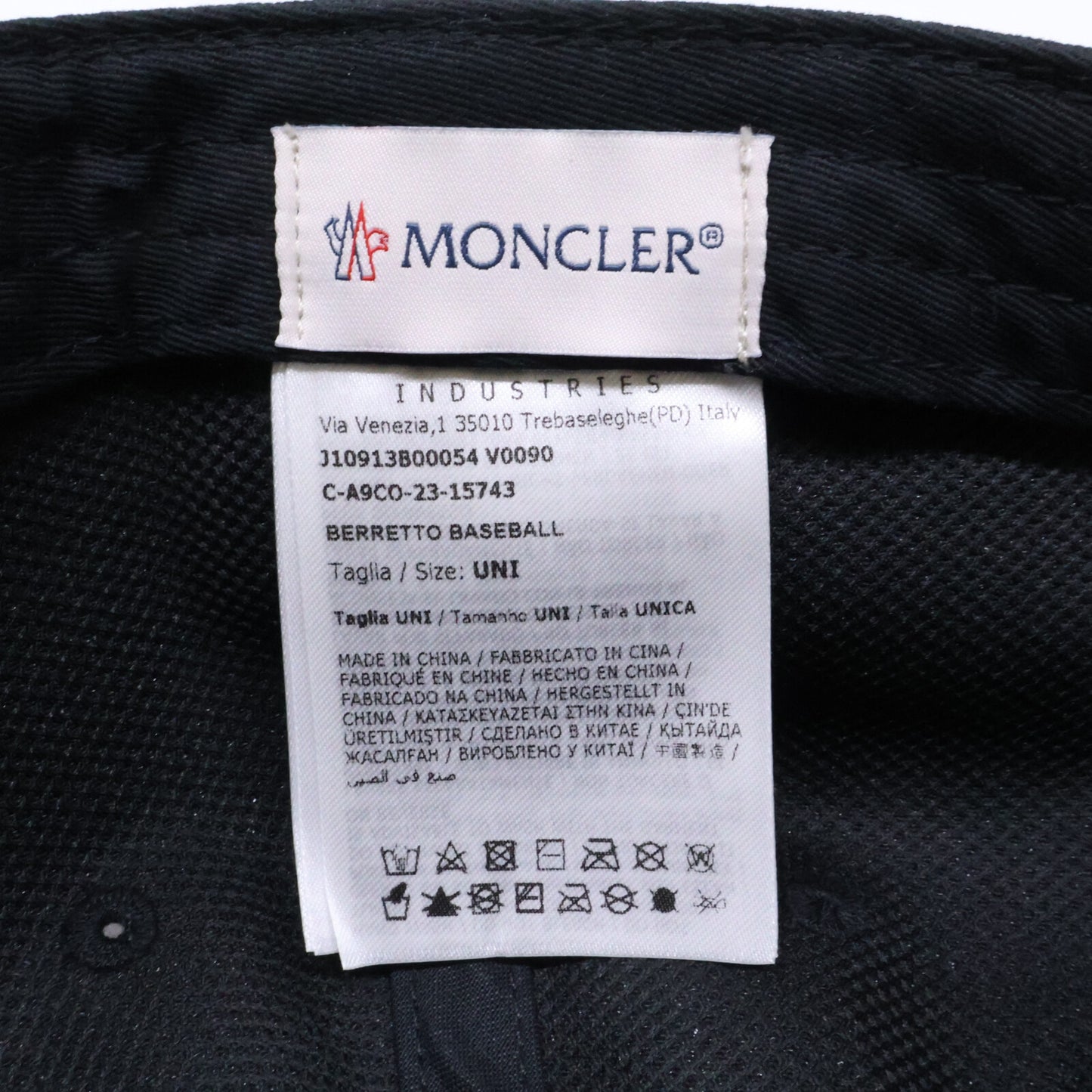 MONCLER 2023 Logo Patch 6 Panel Baseball Cap Black