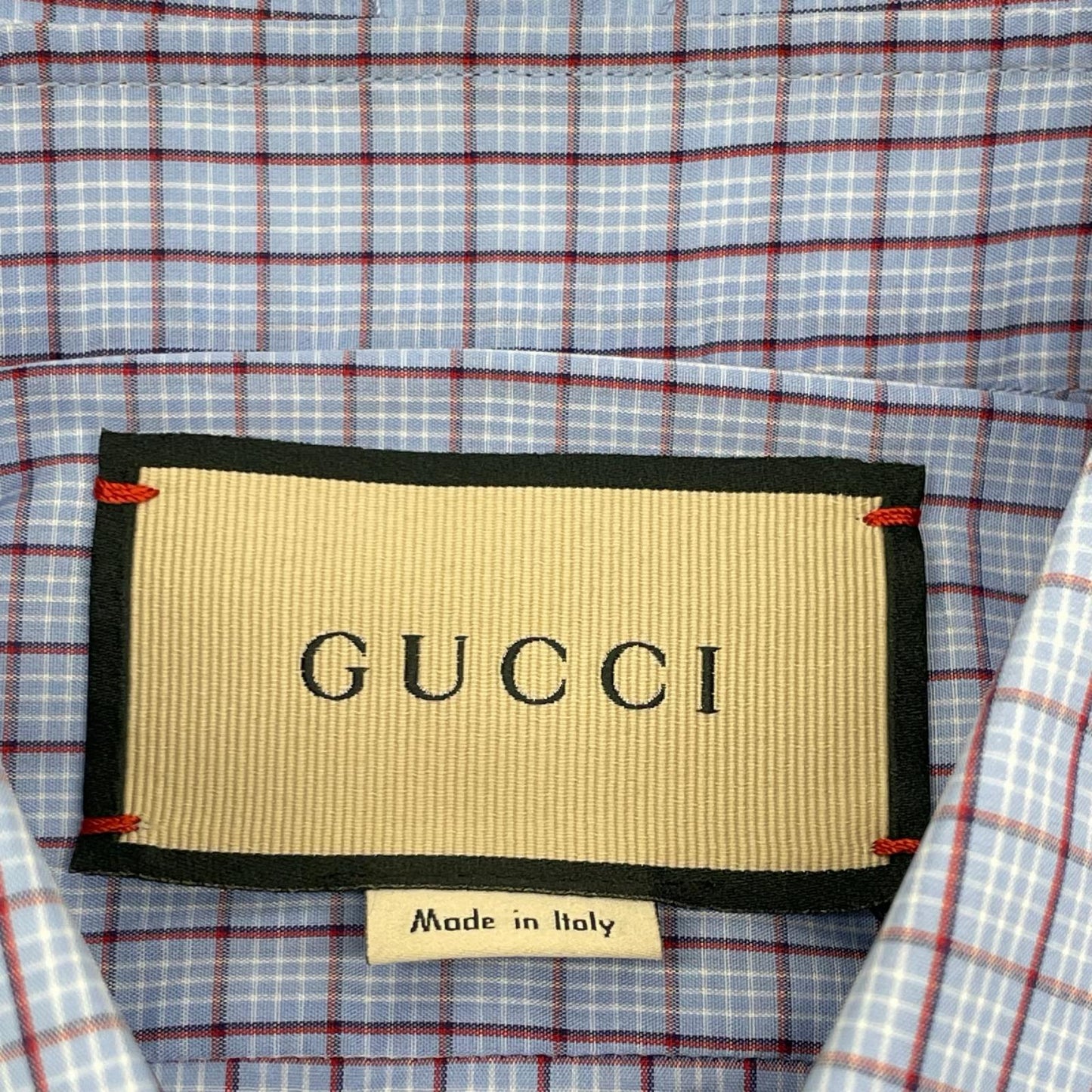 GUCCI Blue Check GG Marmont Long Sleeve Shirt Size 15
