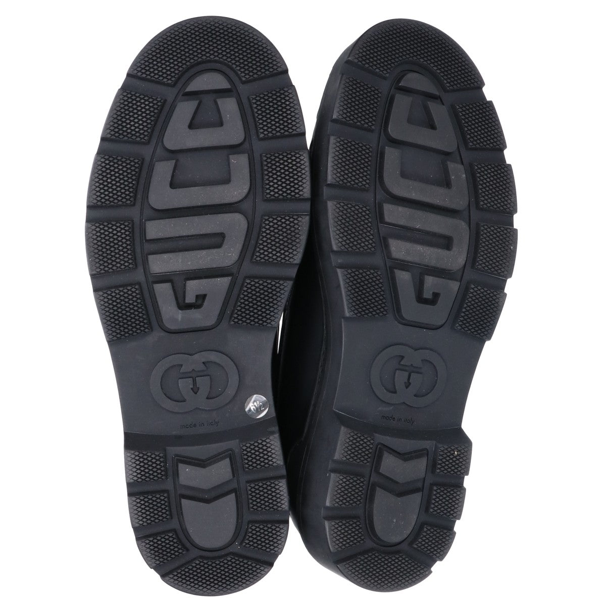 GUCCI Black Leather Shearling Loafers Size 6 1/2
