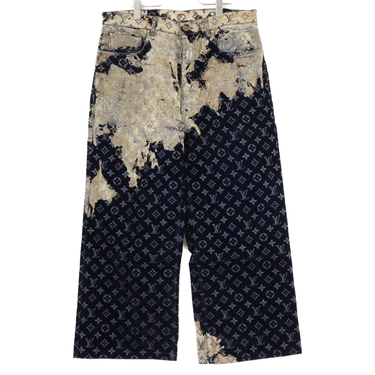 Louis Vuitton 24' Monogram Bleach Velour Pants Navy Size 34