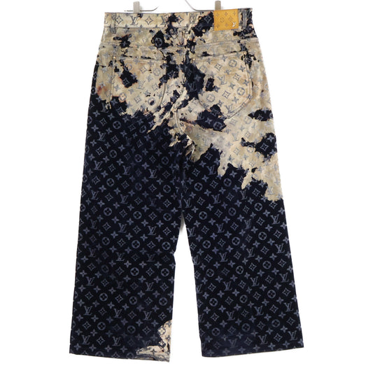 Louis Vuitton 24' Monogram Bleach Velour Pants Navy Size 34