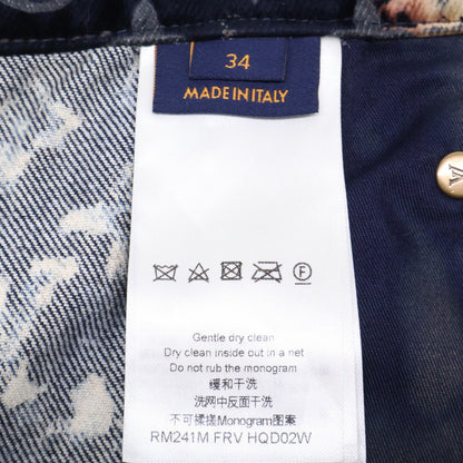 Louis Vuitton 24' Monogram Bleach Velour Pants Navy Size 34