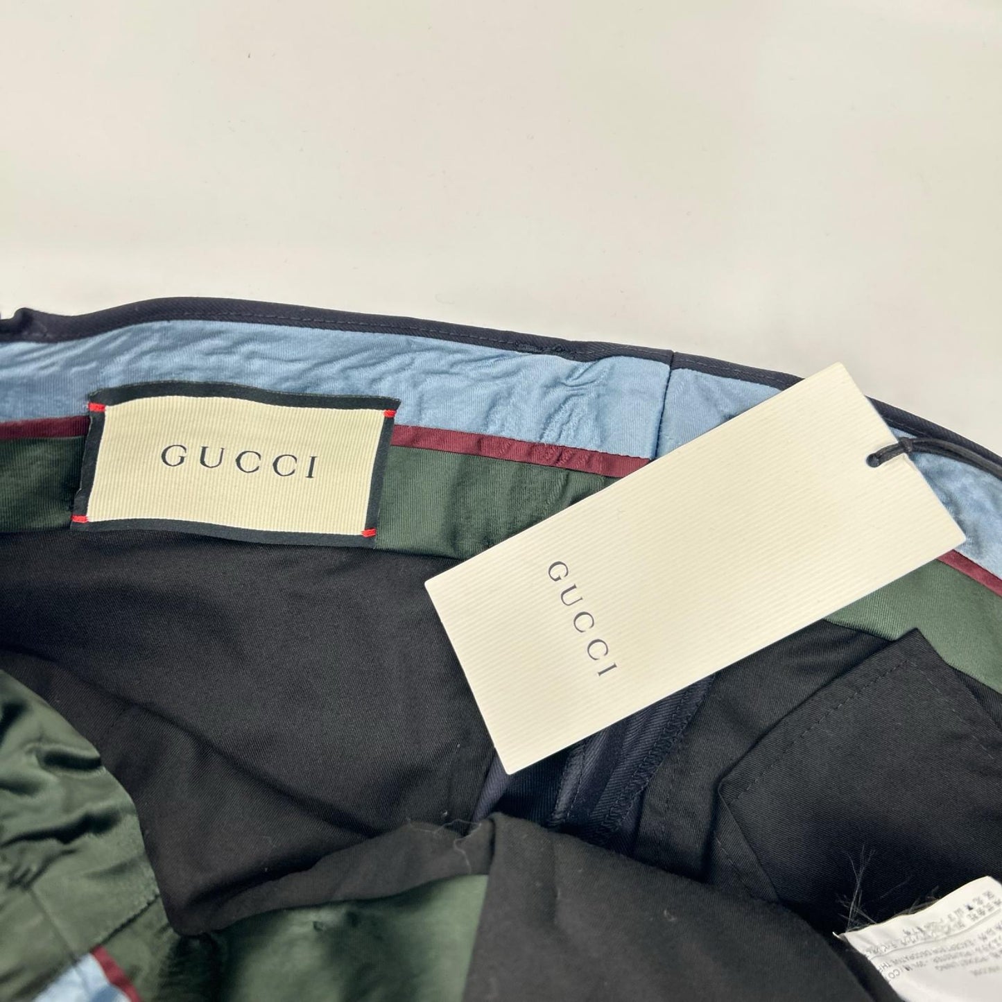 GUCCI Michele Era Wool GG Embroidered Trousers Size 7-44R