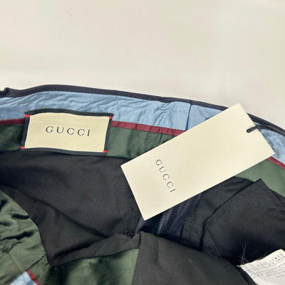 GUCCI Michele Era Wool GG Embroidered Trousers Size 7-44R