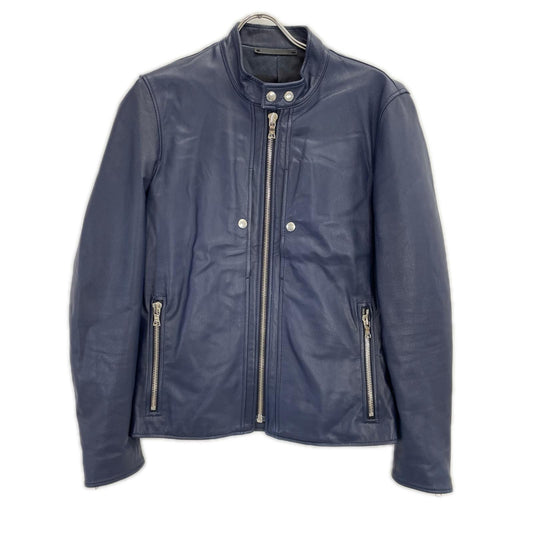 PaulSmith Navy Goat Leather Single Rider's Jacket Size L