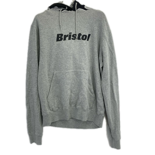 F.C.Real Bristol FCRB-190053 Gray Fire Logo Hoodie Size M