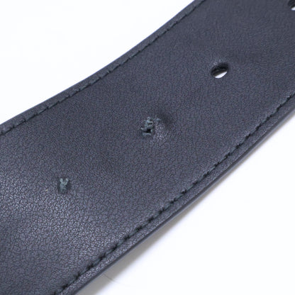 GUCCI Interlocking G Signature Leather Belt Black/Silver