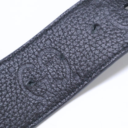 GUCCI Interlocking G Signature Leather Belt Black/Silver