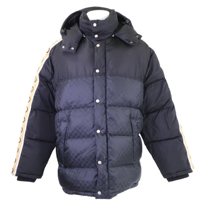 GUCCI GG Jacquard Hooded Down Jacket Black Size 50