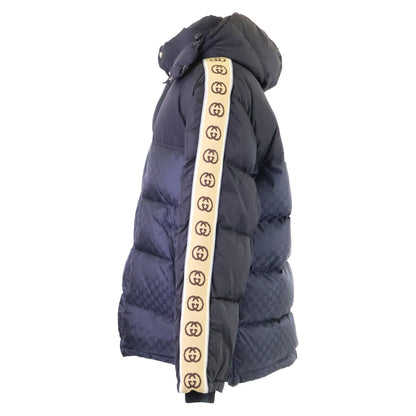 GUCCI GG Jacquard Hooded Down Jacket Black Size 50