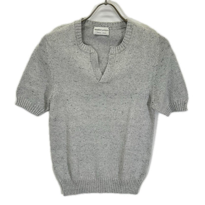 Settefili Cashmere Gray Key Neck Cotton SS Knit Size 42