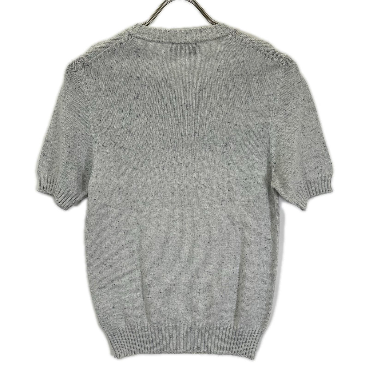 Settefili Cashmere Gray Key Neck Cotton SS Knit Size 42