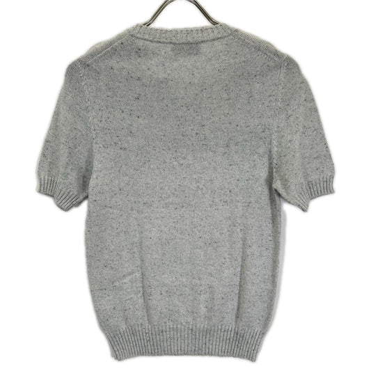 Settefili Cashmere Gray Key Neck Cotton SS Knit Size 42