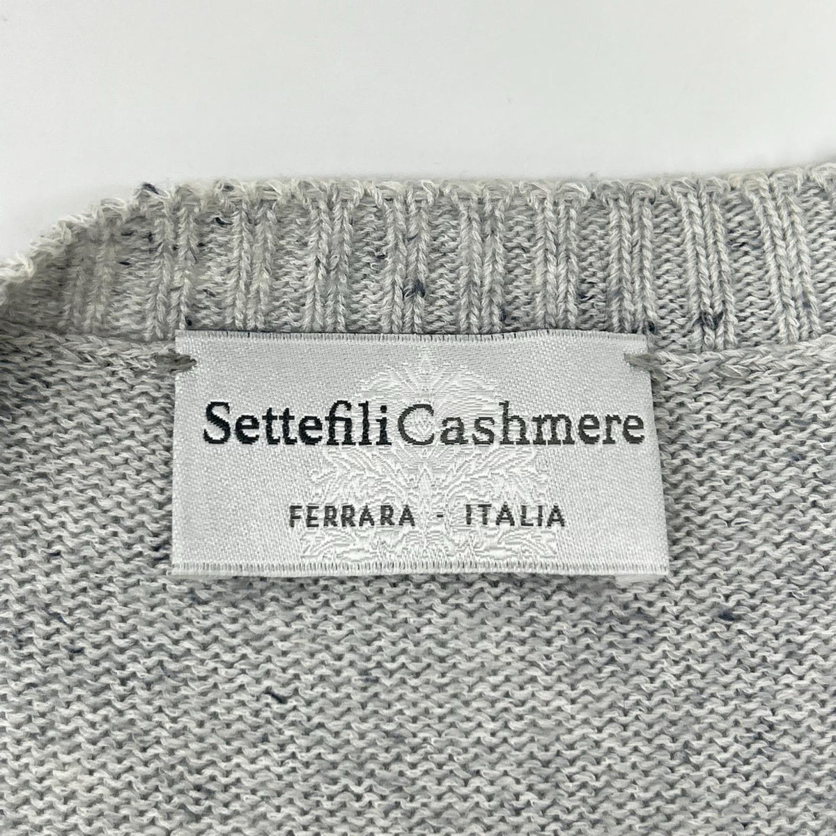 Settefili Cashmere Gray Key Neck Cotton SS Knit Size 42