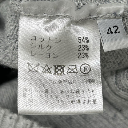 Settefili Cashmere Gray Key Neck Cotton SS Knit Size 42