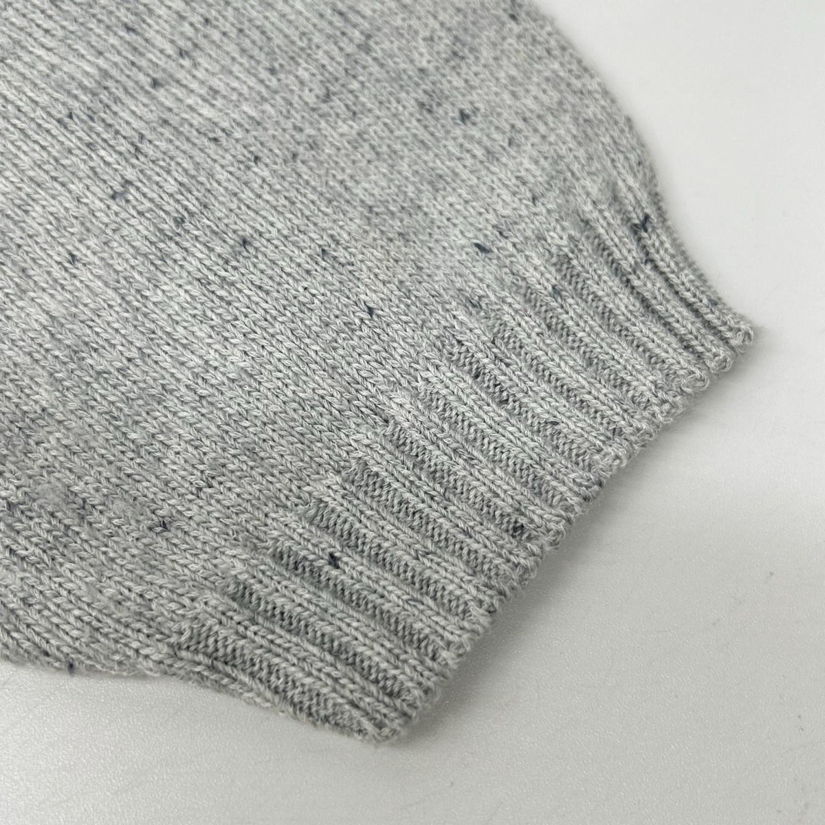 Settefili Cashmere Gray Key Neck Cotton SS Knit Size 42