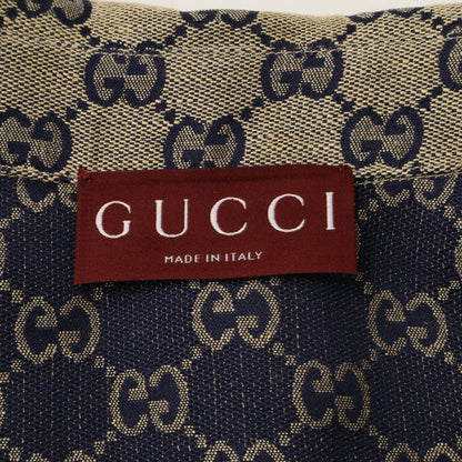 GUCCI 23' GG Linen Blend Canvas Shirt Beige Size 44