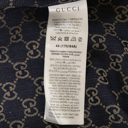GUCCI 23' GG Linen Blend Canvas Shirt Beige Size 44