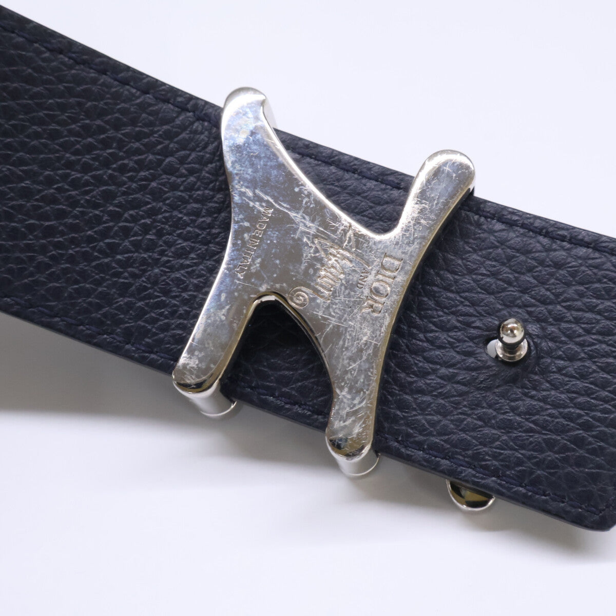 DIOR 20AW x Shawn Stussy Reversible Leather Belt