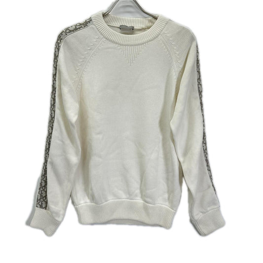 DIOR Oblique Trotter Cotton Knit Sweater White Size XS