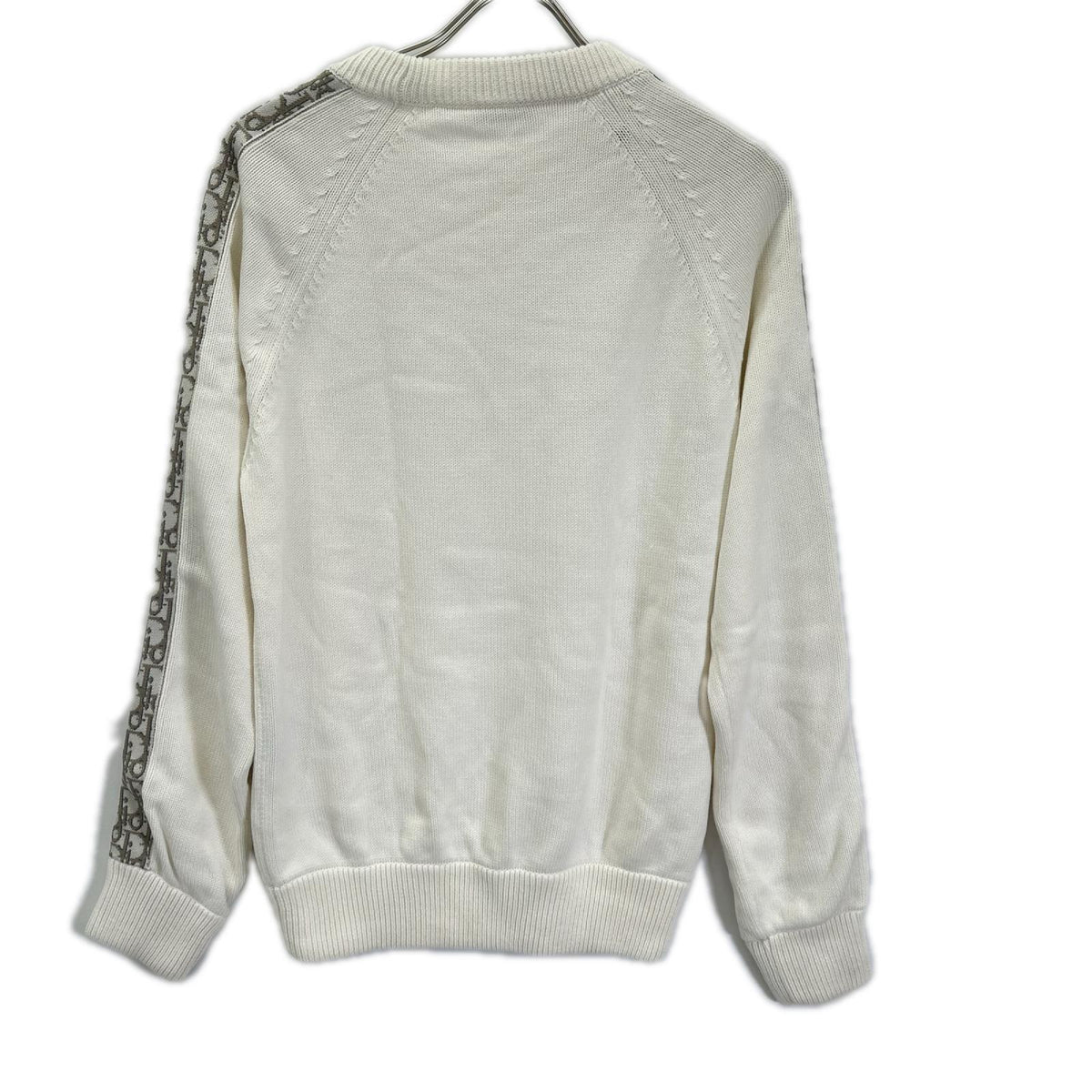 DIOR Oblique Trotter Cotton Knit Sweater White Size XS
