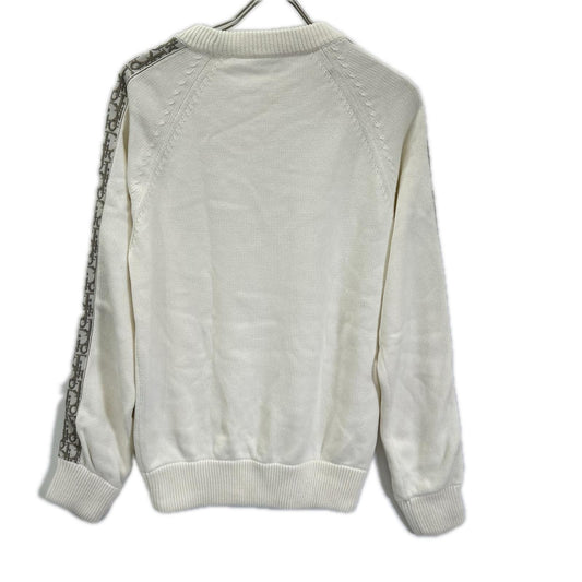 DIOR Oblique Trotter Cotton Knit Sweater White Size XS