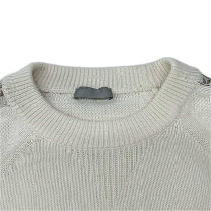 DIOR Oblique Trotter Cotton Knit Sweater White Size XS