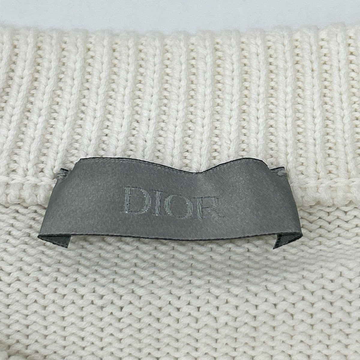 DIOR Oblique Trotter Cotton Knit Sweater White Size XS
