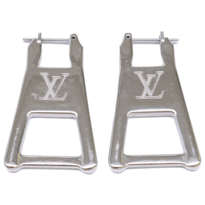 LOUIS VUITTON Silver MP3016 LV Zip Boucle d'Oreille Earrings