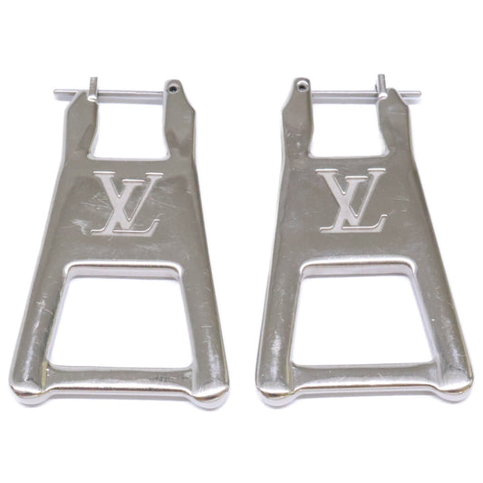 LOUIS VUITTON Silver MP3016 LV Zip Boucle d'Oreille Earrings