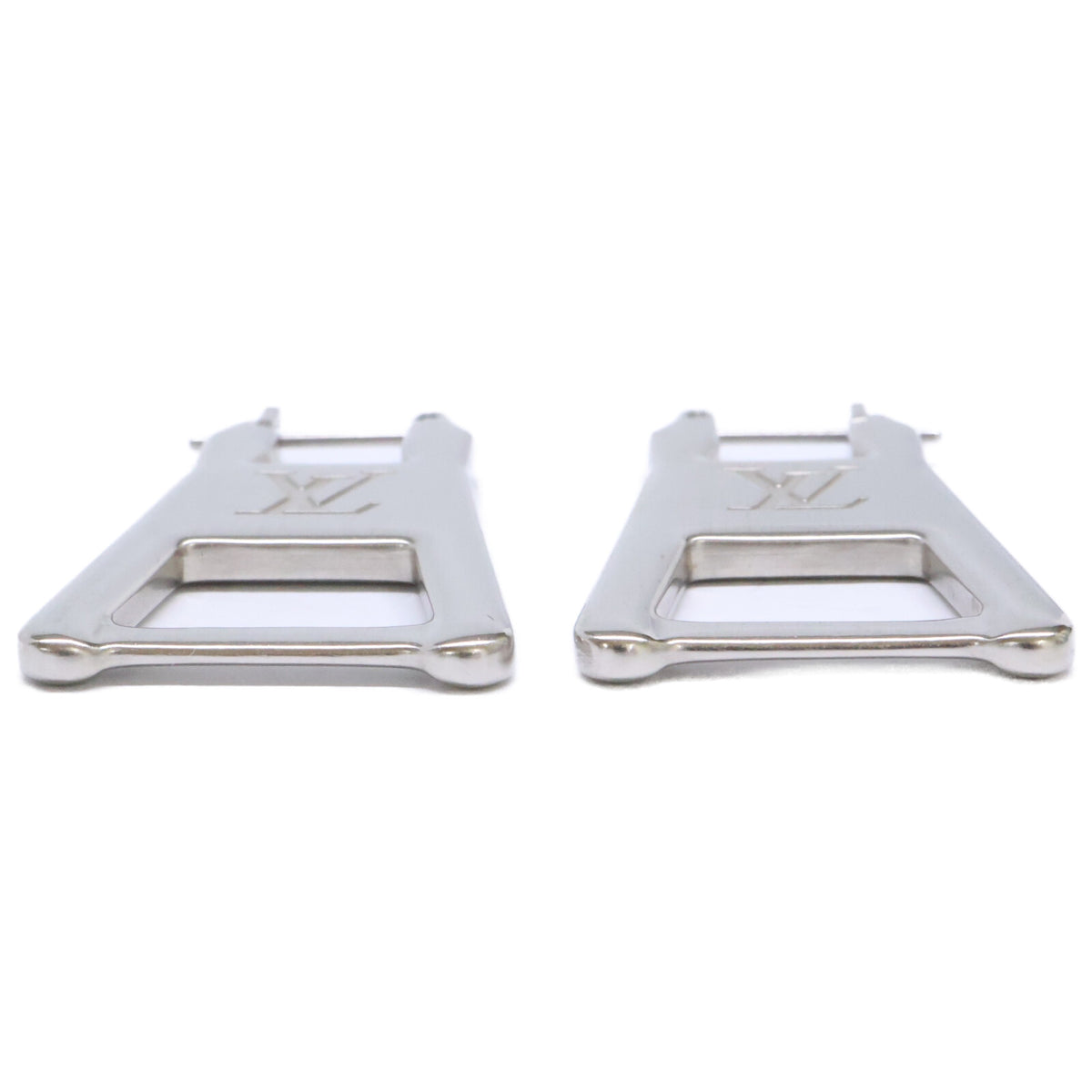 LOUIS VUITTON Silver MP3016 LV Zip Boucle d'Oreille Earrings