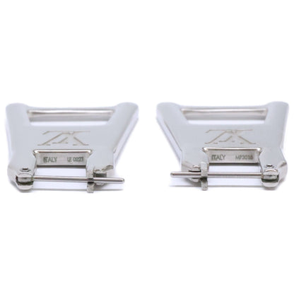 LOUIS VUITTON Silver MP3016 LV Zip Boucle d'Oreille Earrings