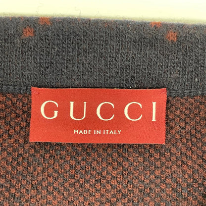 GUCCI Red/Navy GG Wool Knit Sweater Size M
