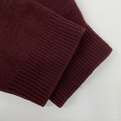 GUCCI Red/Navy GG Wool Knit Sweater Size M