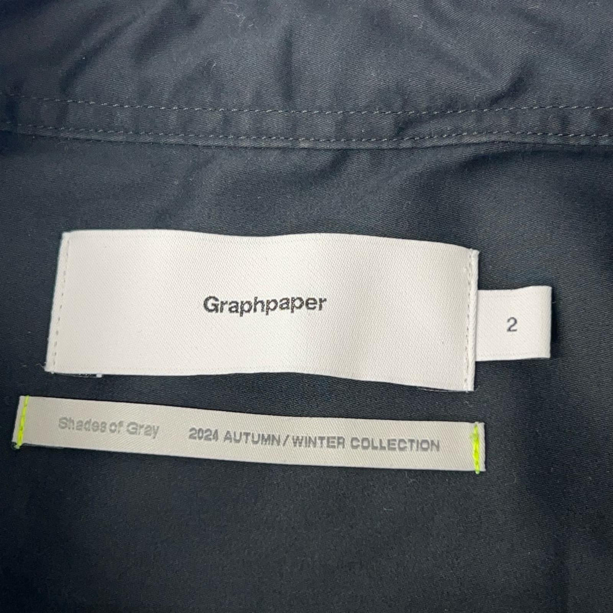 Graphpaper 24AW Silicon Poplin Oversized Shirt Black Size 2