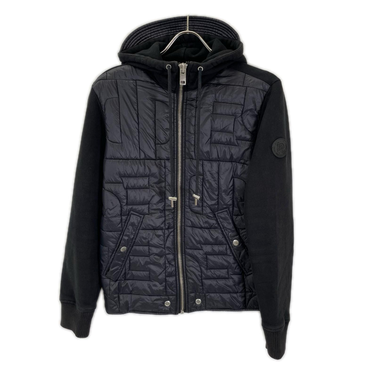 DIESEL Black/Navy Nylon Hybrid Hooded Zip Jacket