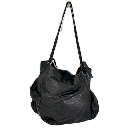 discord Yohji Yamamoto Unevenness Cow Leather Tote Bag Black