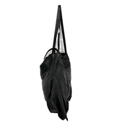 discord Yohji Yamamoto Unevenness Cow Leather Tote Bag Black