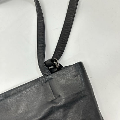 discord Yohji Yamamoto Unevenness Cow Leather Tote Bag Black