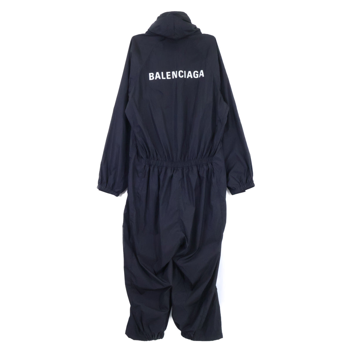 BALENCIAGA 23AW Logo Oversized Matte Nylon Jumpsuit Size L