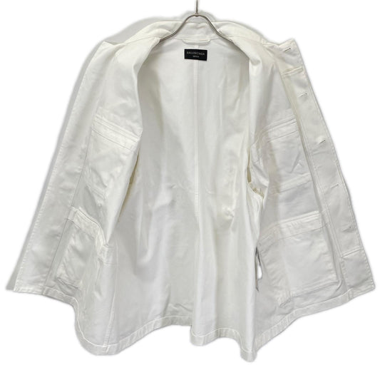 BALENCIAGA 22' Unisex Cargo Jacket White Size L