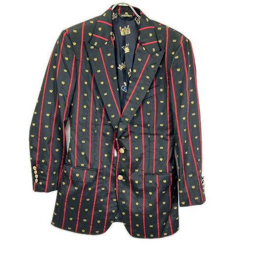 DOLCE&GABBANA SARTORIA Crown Tailored Black Red Jacket Size 46