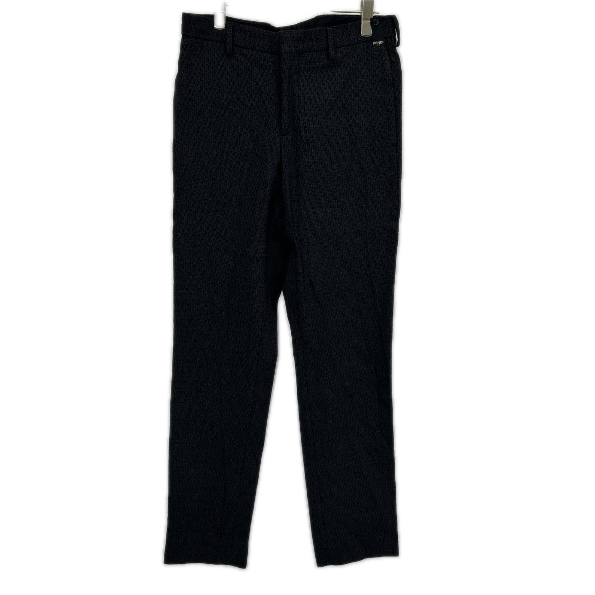 FENDI 2021 FF Wool Slacks Black Size 46