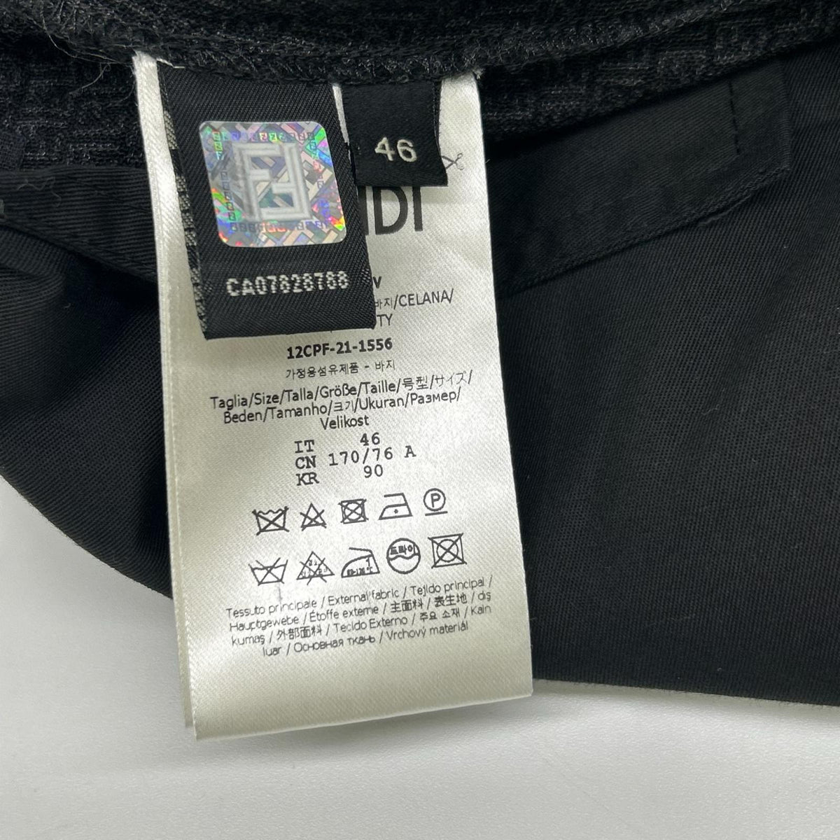FENDI 2021 FF Wool Slacks Black Size 46