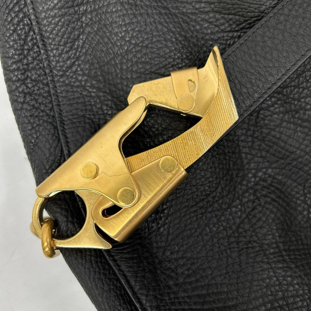 BURBERRY Knight Large Grained Calf Leather Bag Black