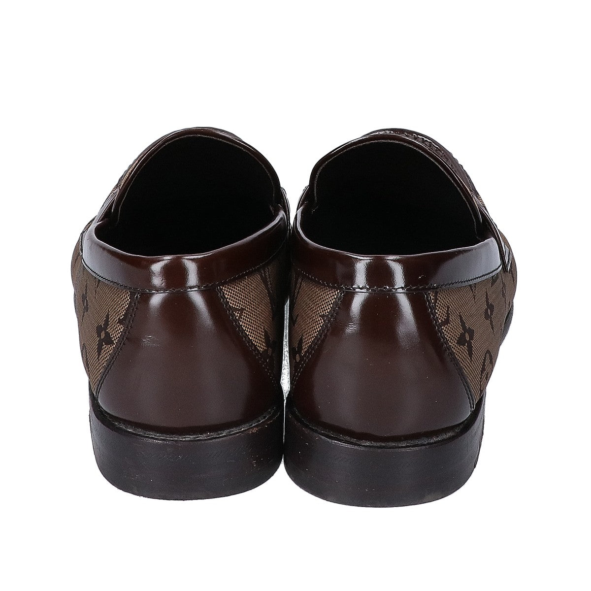 LOUIS VUITTON 23 Monogram Leather Loafers Size UK 7.5